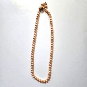 Vintage Pearl Necklace, Peachy Color